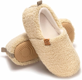Women's House Slippers Lightweight Memory Foam House Shoes Cozy Closed Back Slippers with Curly Fleece for Indoor Outdoor