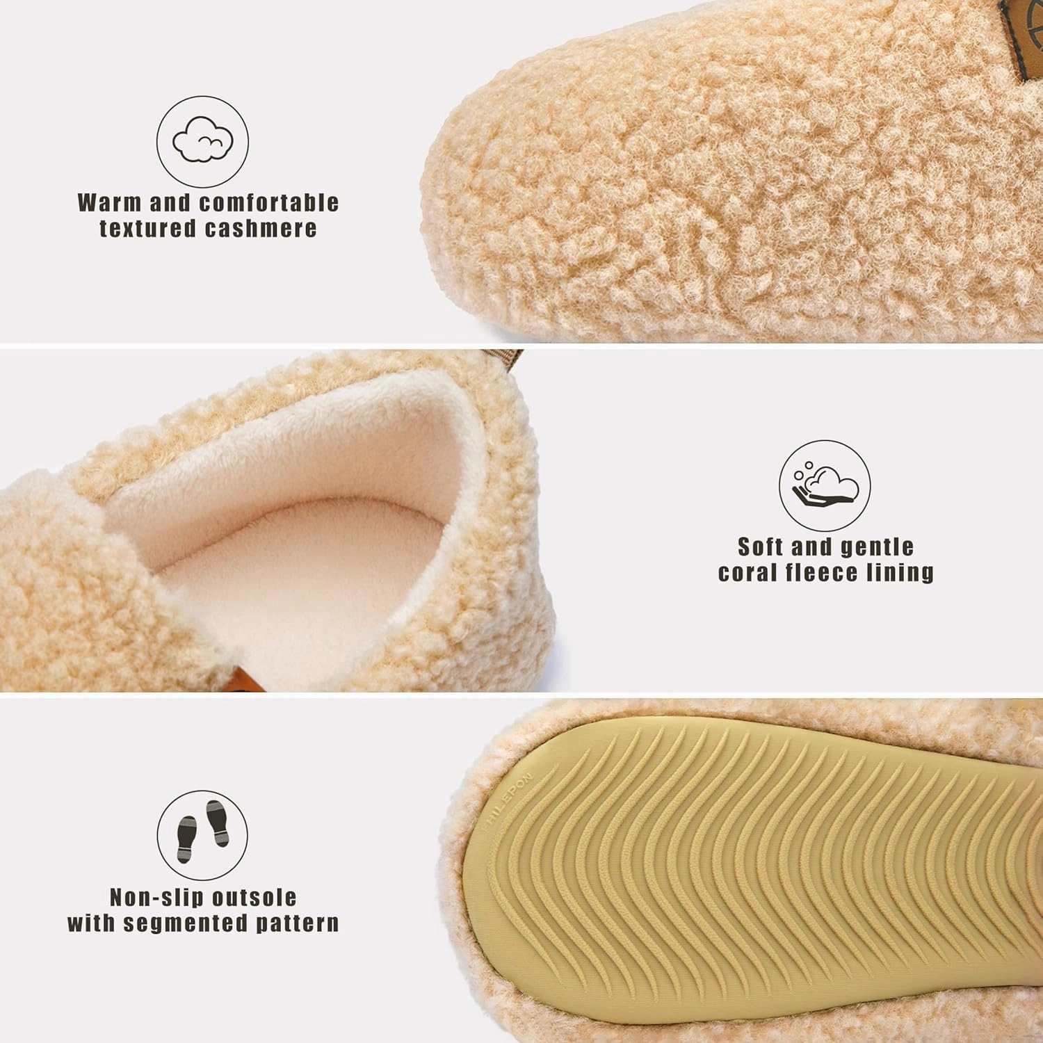 Women's House Slippers Lightweight Memory Foam House Shoes Cozy Closed Back Slippers with Curly Fleece for Indoor Outdoor