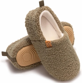 Women's House Slippers Lightweight Memory Foam House Shoes Cozy Closed Back Slippers with Curly Fleece for Indoor Outdoor