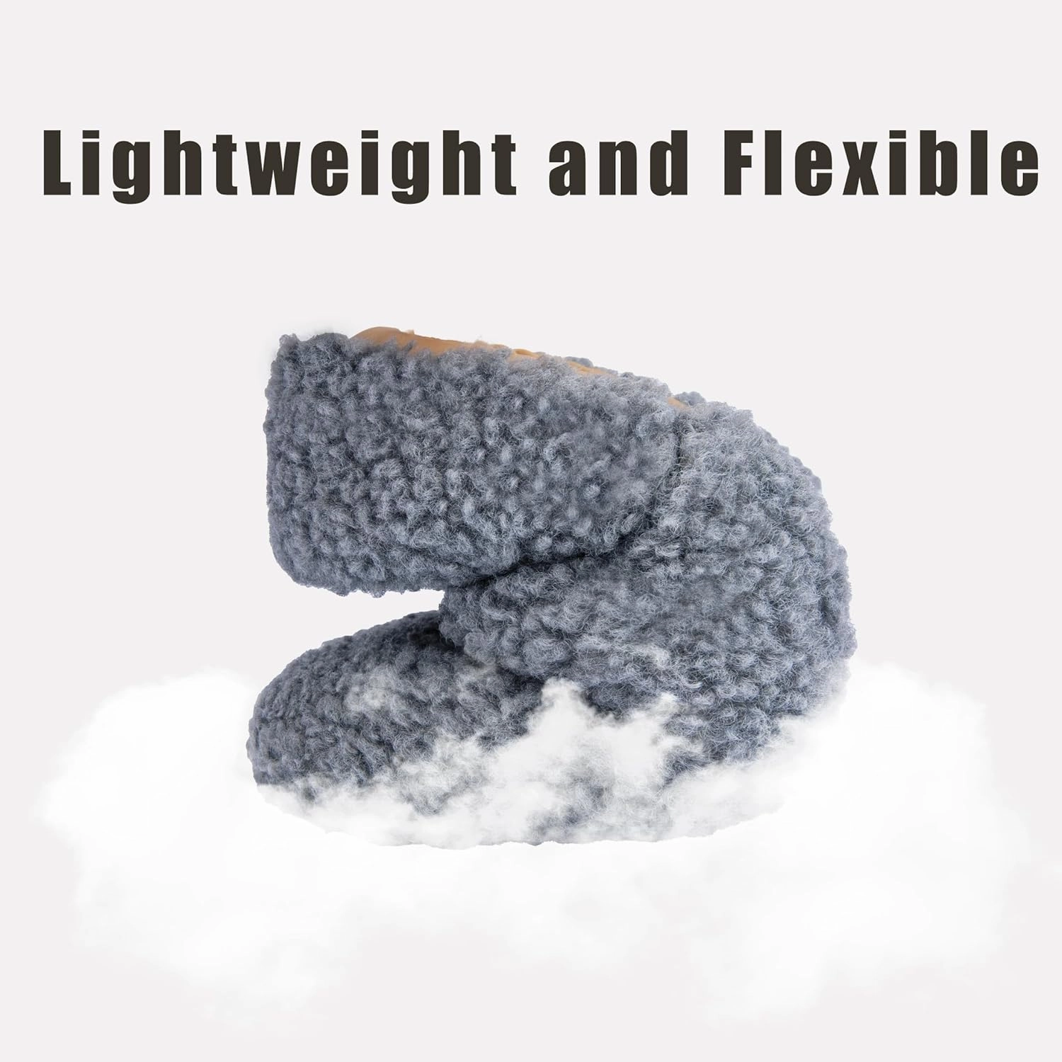 Women's House Slippers Lightweight Memory Foam House Shoes Cozy Closed Back Slippers with Curly Fleece for Indoor Outdoor