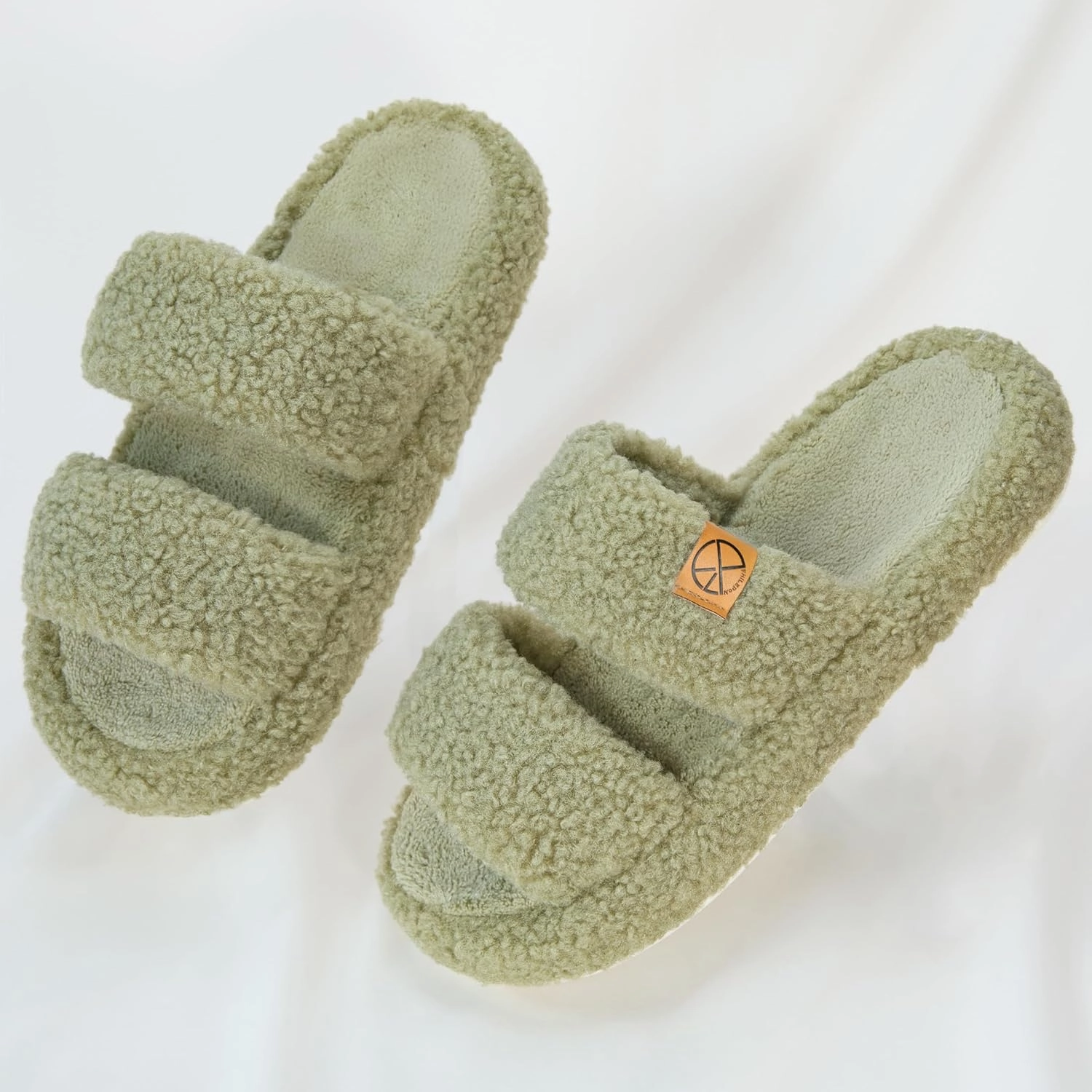 Women's House Slippers Open Toe Indoor Slippers Memory Foam House Shoes with Soft Fleece