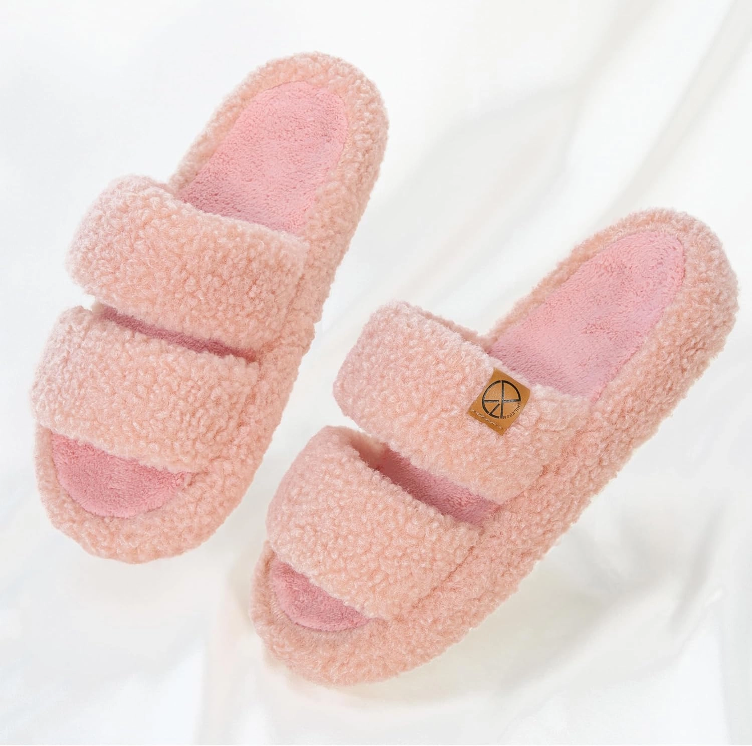 Women's House Slippers Open Toe Indoor Slippers Memory Foam House Shoes with Soft Fleece