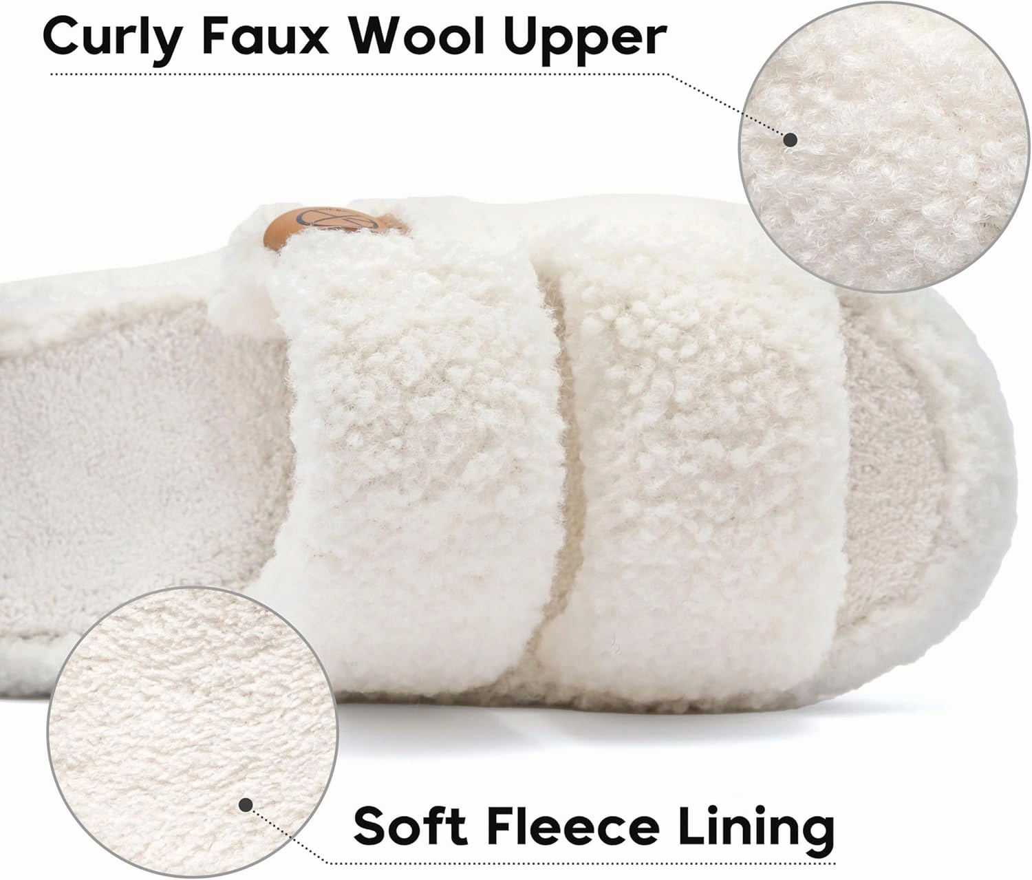 Women's House Slippers Open Toe Indoor Slippers Memory Foam House Shoes with Soft Fleece