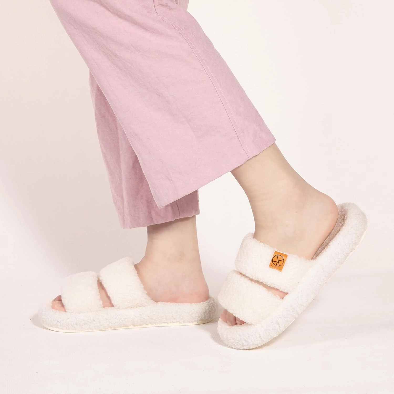 Women's House Slippers Open Toe Indoor Slippers Memory Foam House Shoes with Soft Fleece