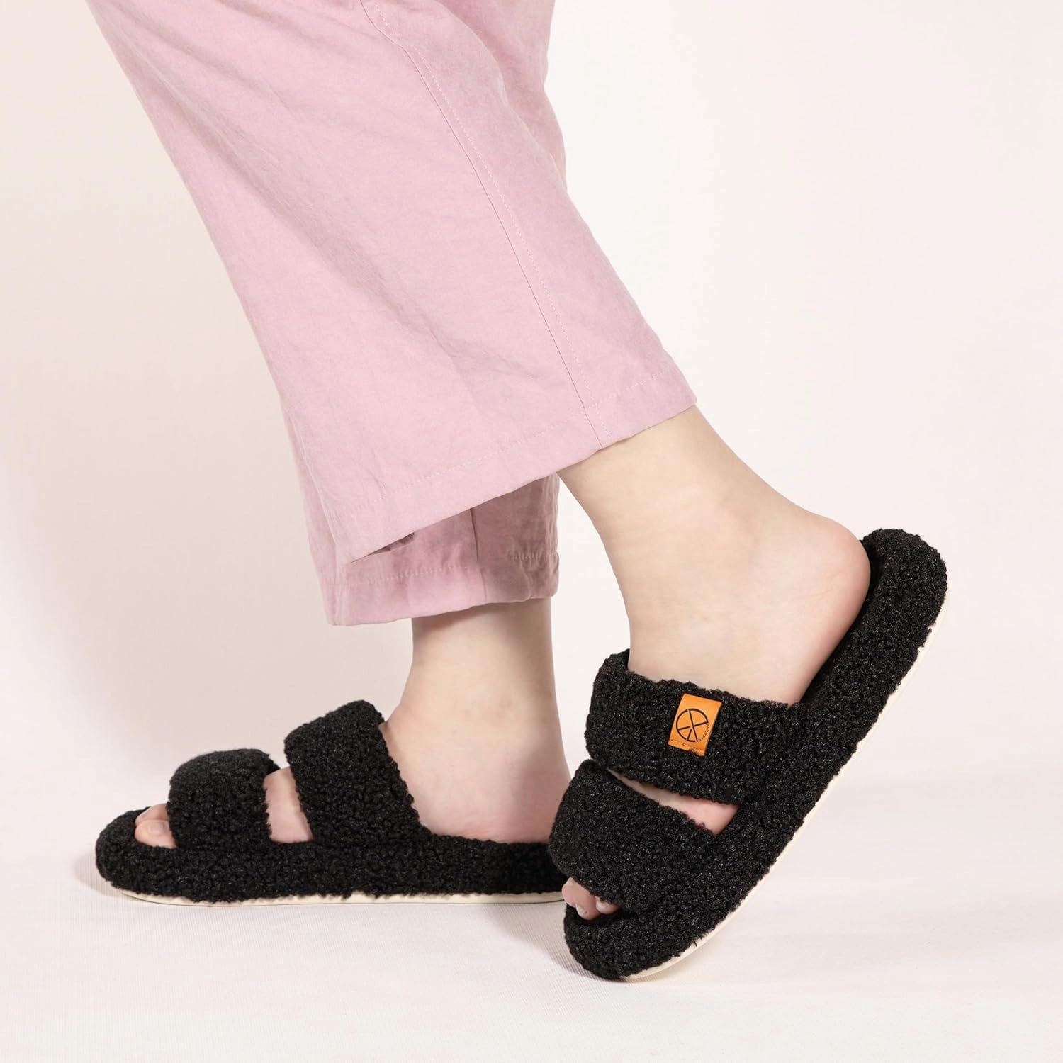 Women's House Slippers Open Toe Indoor Slippers Memory Foam House Shoes with Soft Fleece