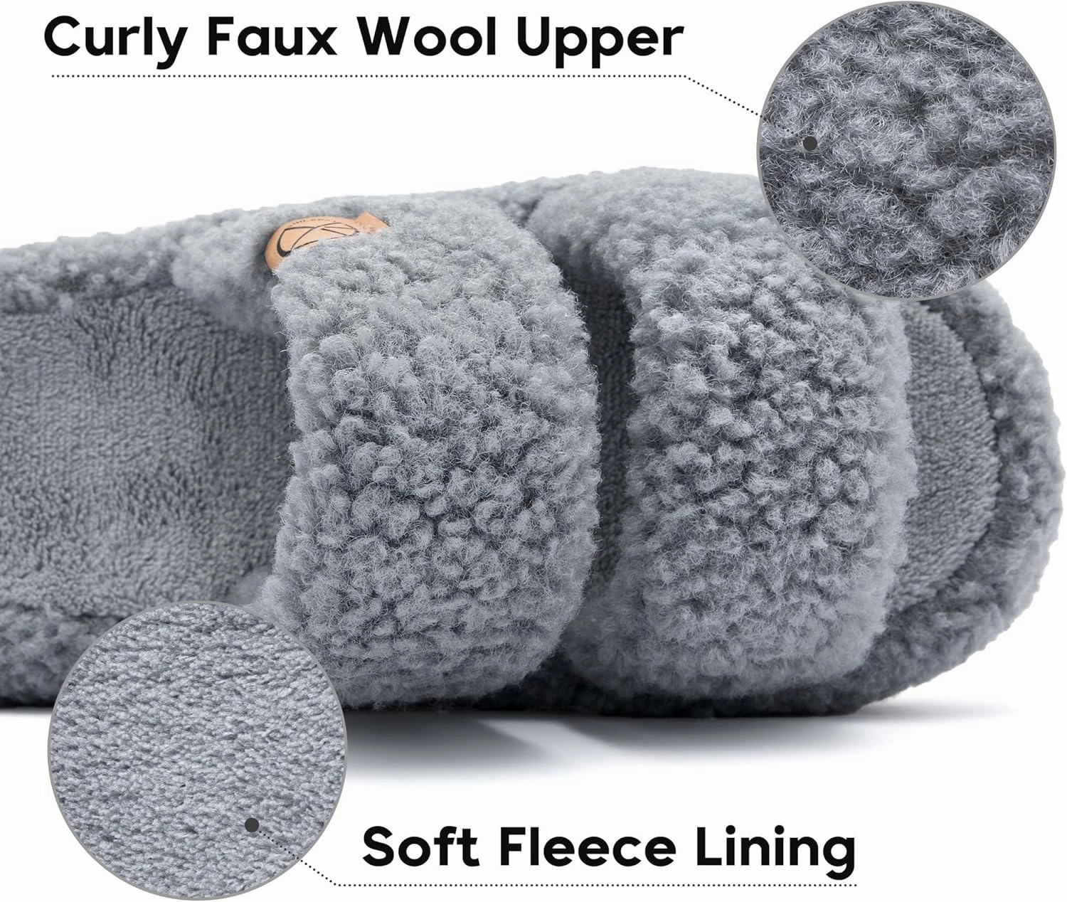 Women's House Slippers Open Toe Indoor Slippers Memory Foam House Shoes with Soft Fleece
