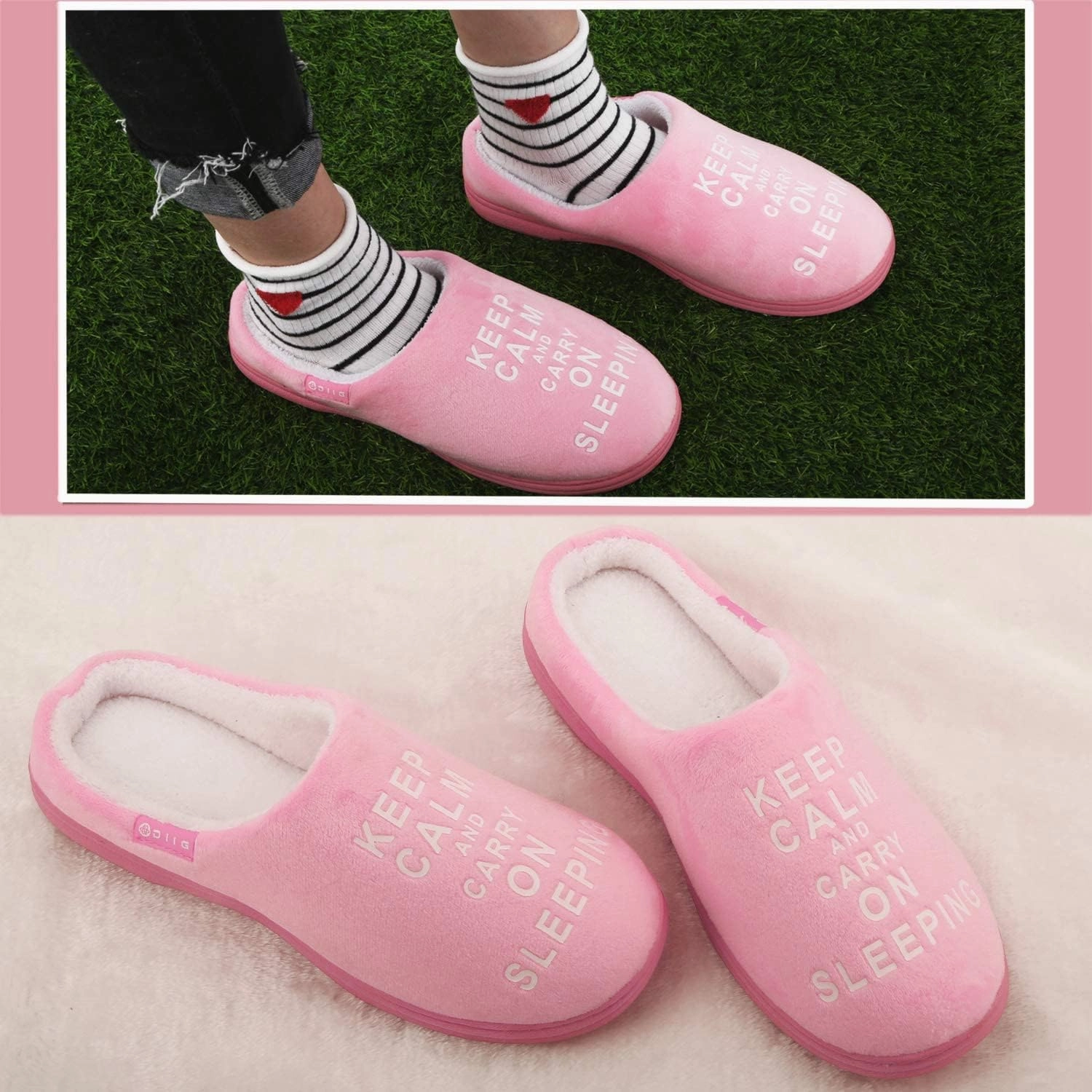 Women's Memory Foam Slippers Comfort Fuzzy Plush/Coral Fleece Lined Pink/Grey/Black House Shoes with Anti-Skid Sole, Indoor&Outdoor