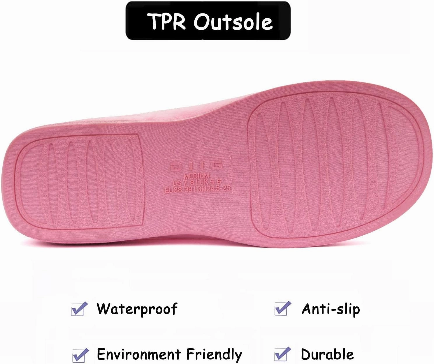 Women's Memory Foam Slippers Comfort Fuzzy Plush/Coral Fleece Lined Pink/Grey/Black House Shoes with Anti-Skid Sole, Indoor&Outdoor