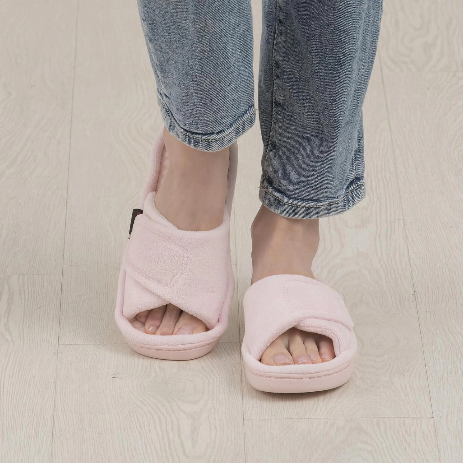 Women’s Orthotic Arch Support Slippers | Adjustable Hook-and-Loop Closure, Memory Foam, Foot Massage Beads, Non-Slip Rubber Sole | Plantar Fasciitis Relief | Indoor/Outdoor Comfort