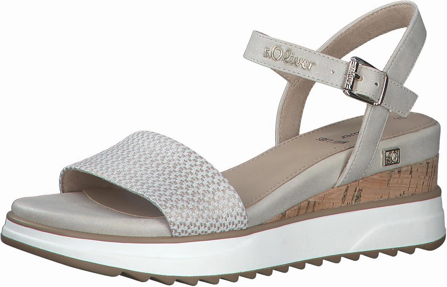 Women's Vegan Wedge Sandals, beige, 8.5 Women