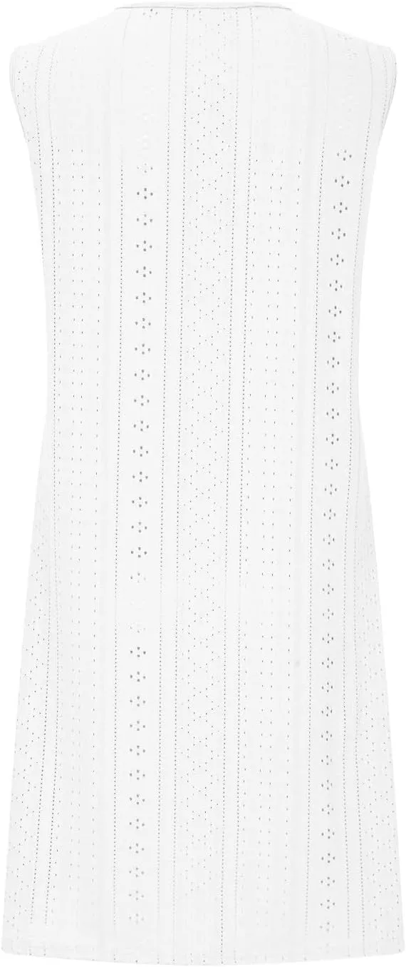 Women's Casual Dresses Fashion O Ring Sleeveless V Neck Dress Outfits Soft Lightweight Hawaiian Summer Sundresses