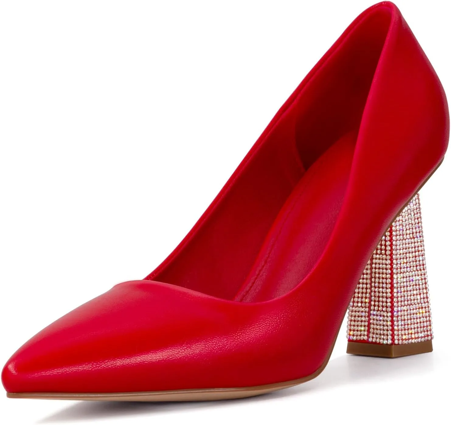 Women's Closed Pointed Toe Pumps Chunky Block High Heel Dress Office Party Wedding Shoes for Women