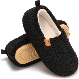 Women's House Slippers Lightweight Memory Foam House Shoes Cozy Closed Back Slippers with Curly Fleece for Indoor Outdoor