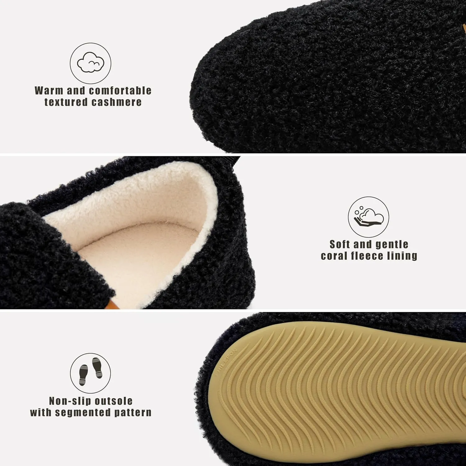 Women's House Slippers Lightweight Memory Foam House Shoes Cozy Closed Back Slippers with Curly Fleece for Indoor Outdoor