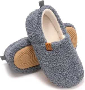 Women's House Slippers Lightweight Memory Foam House Shoes Cozy Closed Back Slippers with Curly Fleece for Indoor Outdoor