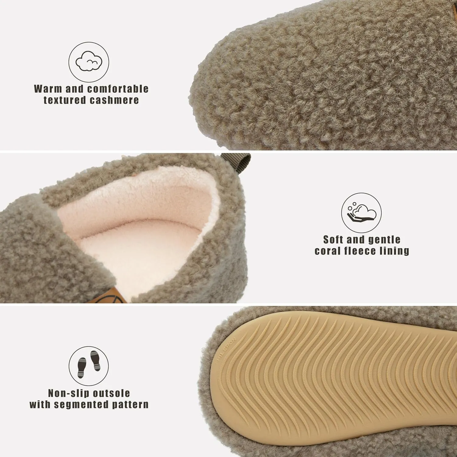 Women's House Slippers Lightweight Memory Foam House Shoes Cozy Closed Back Slippers with Curly Fleece for Indoor Outdoor