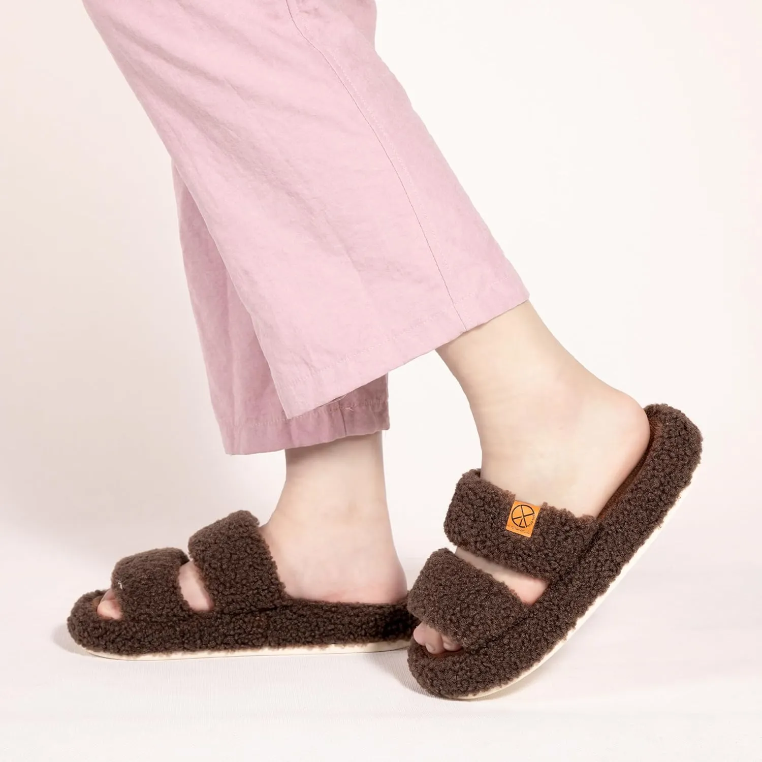 Women's House Slippers Open Toe Indoor Slippers Memory Foam House Shoes with Soft Fleece