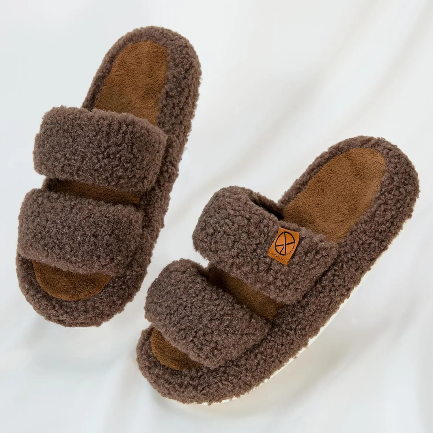 Women's House Slippers Open Toe Indoor Slippers Memory Foam House Shoes with Soft Fleece