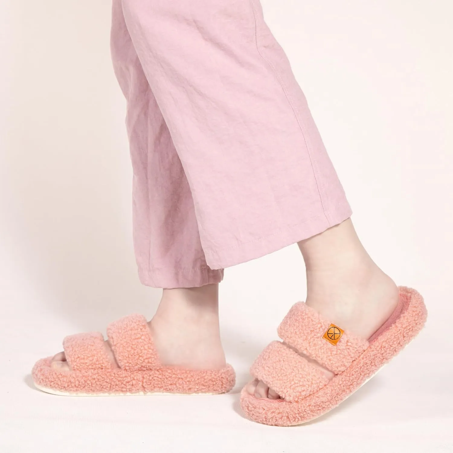 Women's House Slippers Open Toe Indoor Slippers Memory Foam House Shoes with Soft Fleece
