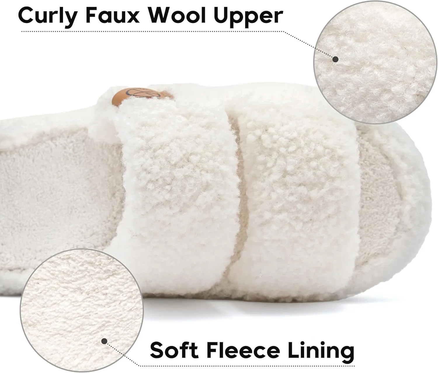 Women's House Slippers Open Toe Indoor Slippers Memory Foam House Shoes with Soft Fleece