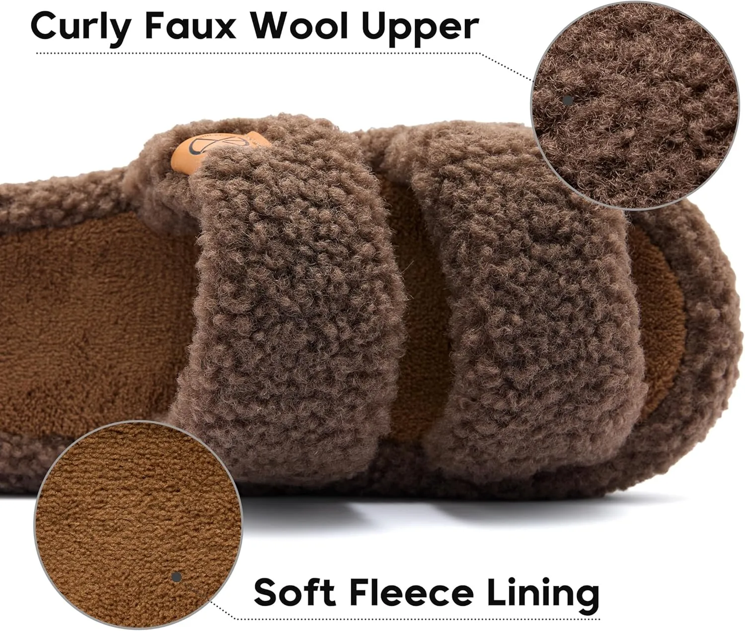 Women's House Slippers Open Toe Indoor Slippers Memory Foam House Shoes with Soft Fleece