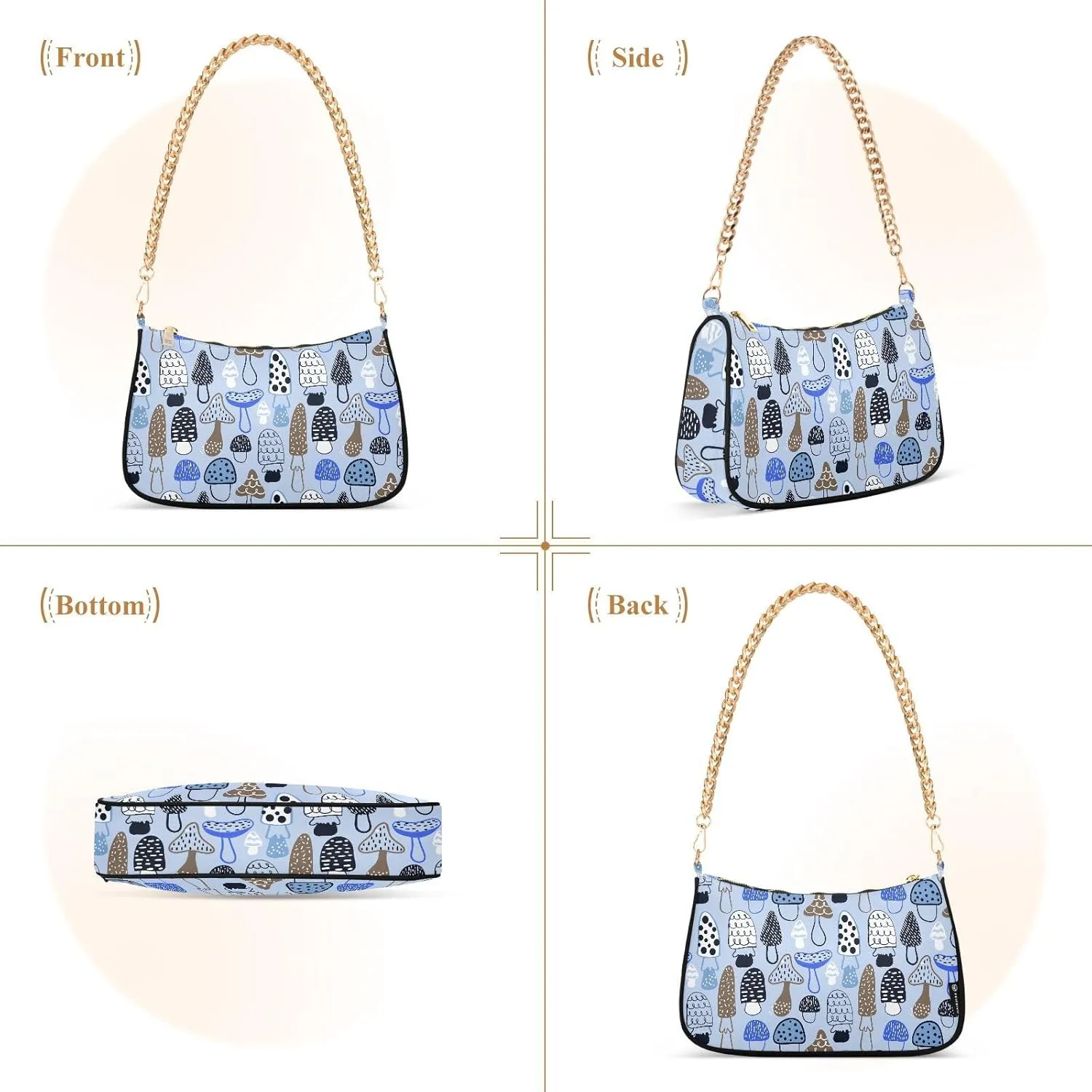 Women's Shoulder Handbags Chain Shoulder Brace for Women Bag Cute Pattern Ladies Vacation Handbags Tote Purse,Multi1