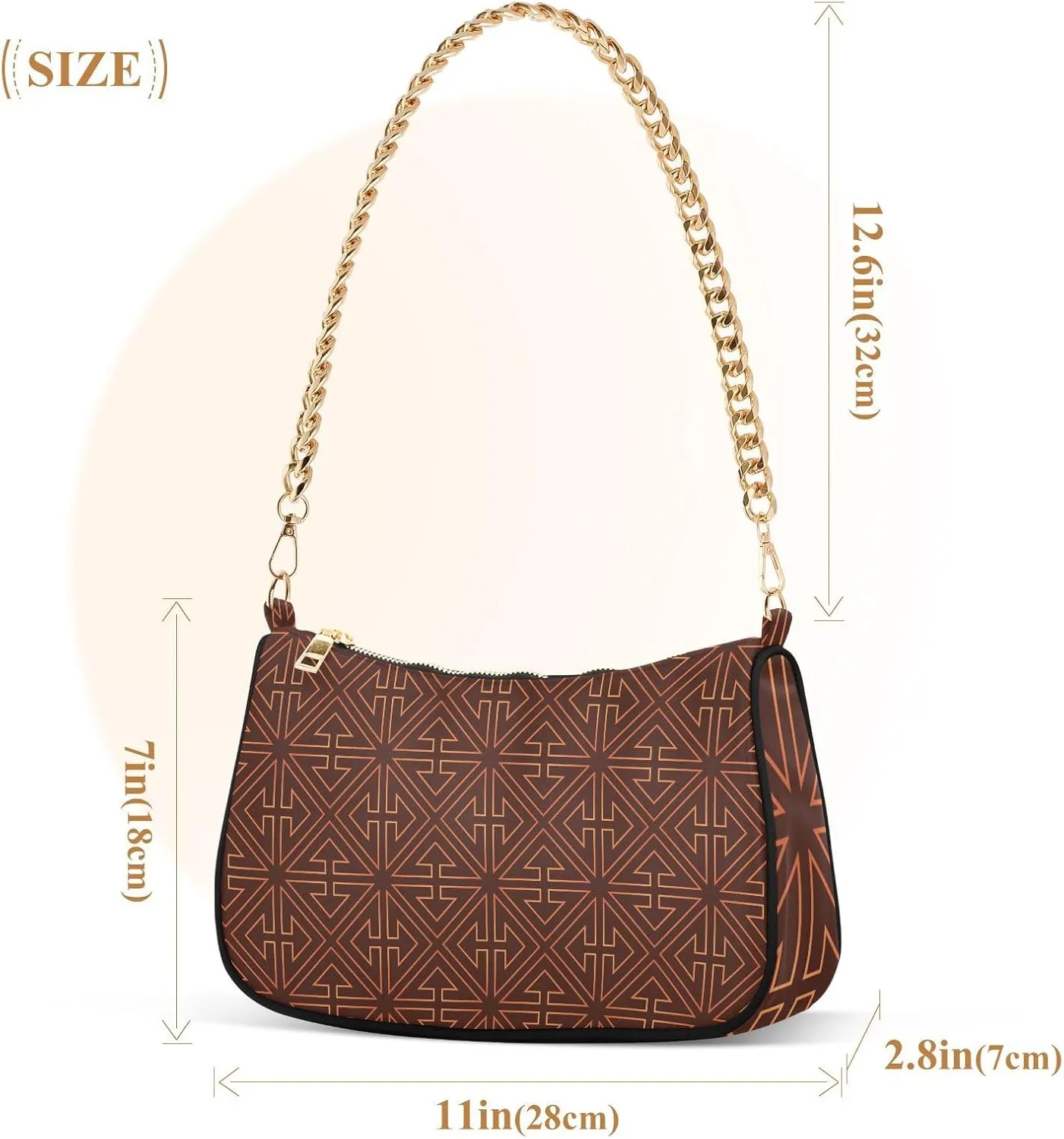 Women's Shoulder Handbags Chain Shoulder Brace for Women Bag Geometric Print Ladies Vacation Handbags Tote Purse,Multi1