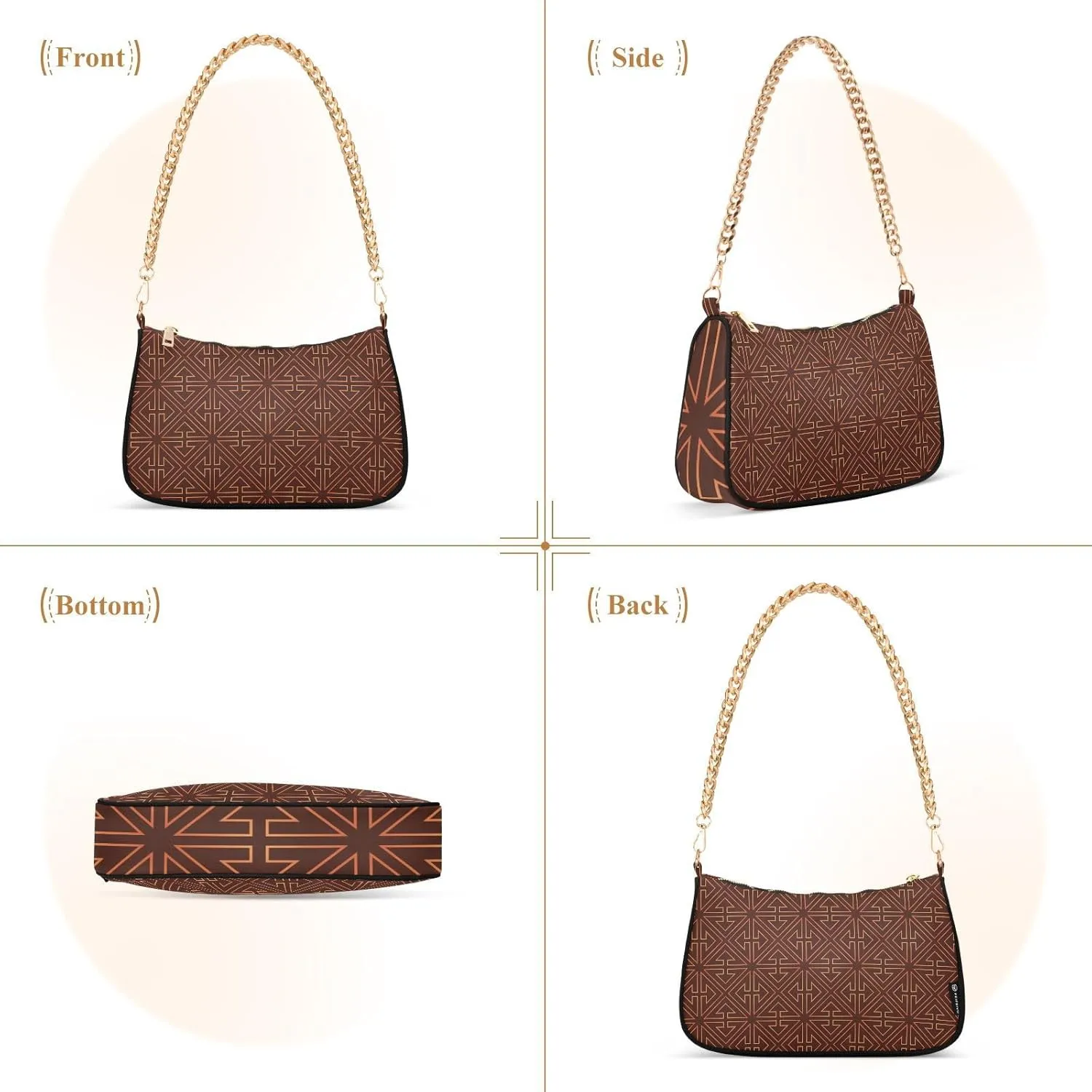 Women's Shoulder Handbags Chain Shoulder Brace for Women Bag Geometric Print Ladies Vacation Handbags Tote Purse,Multi1
