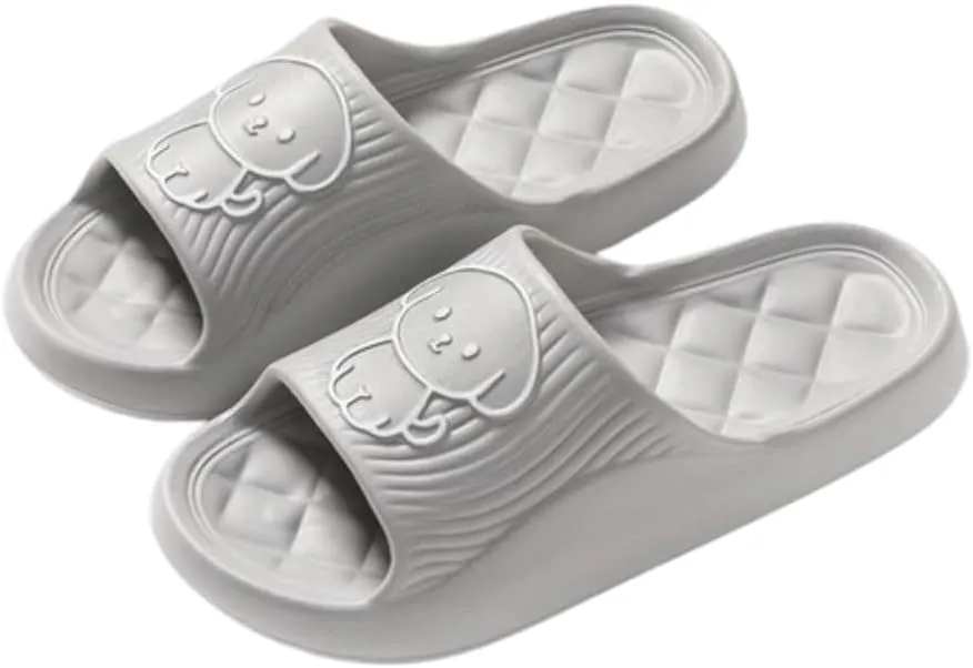 Women's Slippers Cute Bear Dog Cartoon Pattern Girl's Thick Soles Indoor Outdoor Slippers