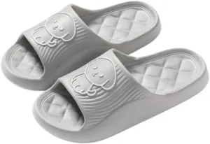 Women's Slippers Cute Bear Dog Cartoon Pattern Girl's Thick Soles Indoor Outdoor Slippers