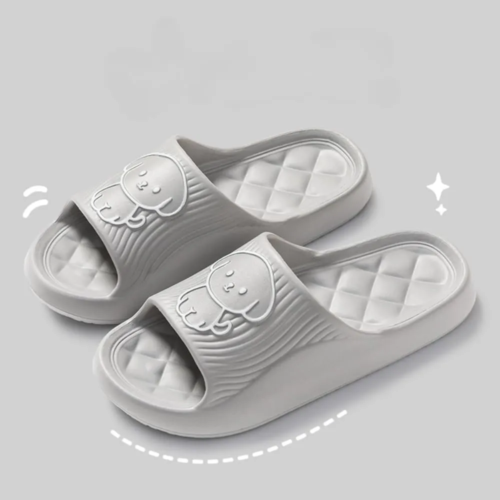 Women's Slippers Cute Bear Dog Cartoon Pattern Girl's Thick Soles Indoor Outdoor Slippers