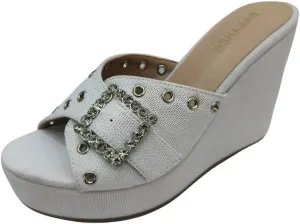Women's Wedge Heels, White, Black, Pink, Beige and Red