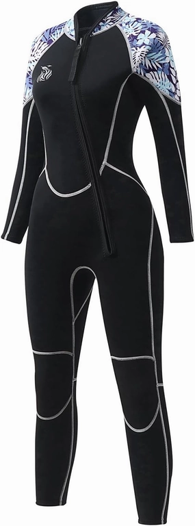 Womens Full Body Wetsuit 3mm - Neoprene Diving Suits Front Zip Dive Skin for Diving Snorkeling Surfing Swimming