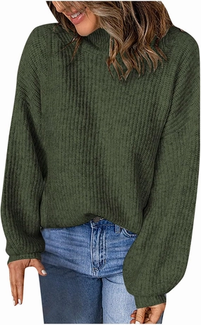 Womens Long Sleeve Loose Sweater Trendy Cable Knit Sweaters Soft Casual Warm Pullovers
