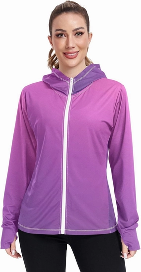 Womens Sun Protection Shirts Pink Green Glitter Athletic Jacket with Thumb Holes Womens SPF 50 Shirts Long Sleeve Lightweight