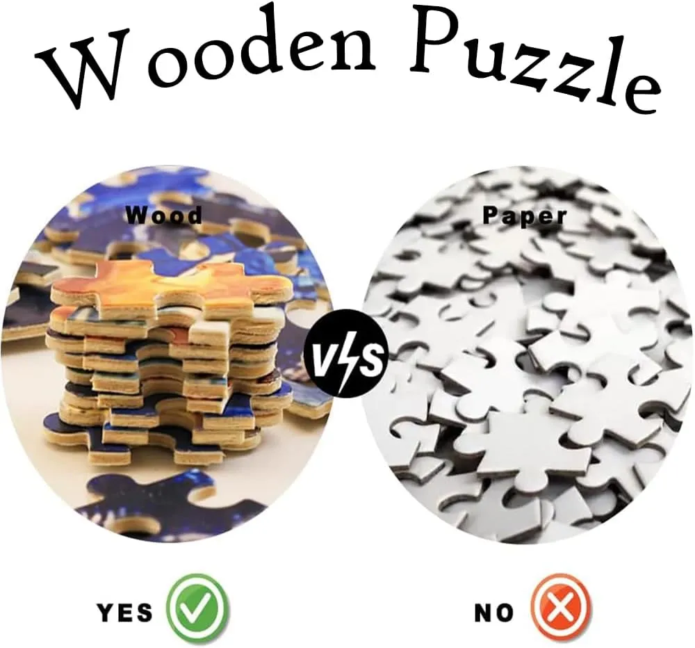 Wooden Puzzles for Adults 1000 Pieces - Jigsaw Puzzles，Funny Wooden Puzzle, Toys Fantasy Glitter Owl Puzzles，Each Piece is Unique，Indispensable，Perfect Together，A Gift for Family and Friends,