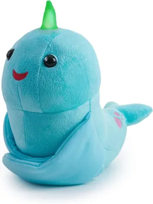 WowWee Fingerlings Hugs - Nikki (Blue Glitter) - Interactive Plush Narwhal