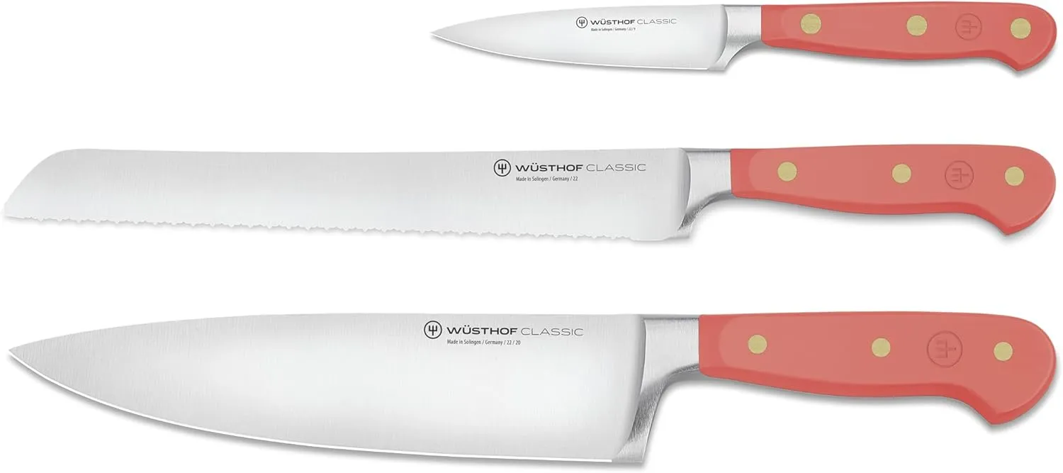 WÜSTHOF Classic Coral Peach 3-Piece Starter Knife Set