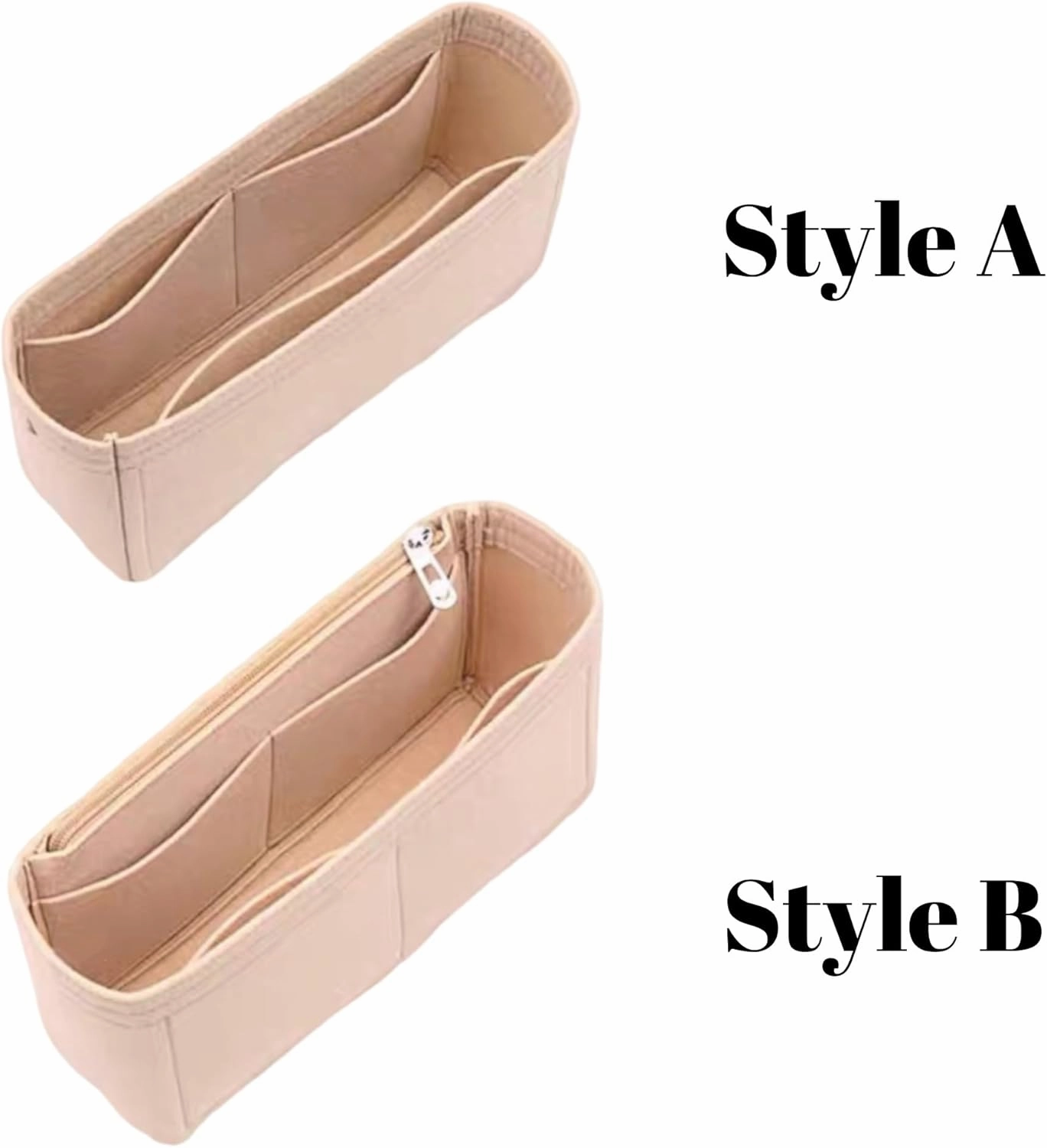 Xoppia Bag Organizer compatible with Dior Groove 25 Bag. Felt Insert Liner for Women Handbag. (Beige, Style A: Exposure)