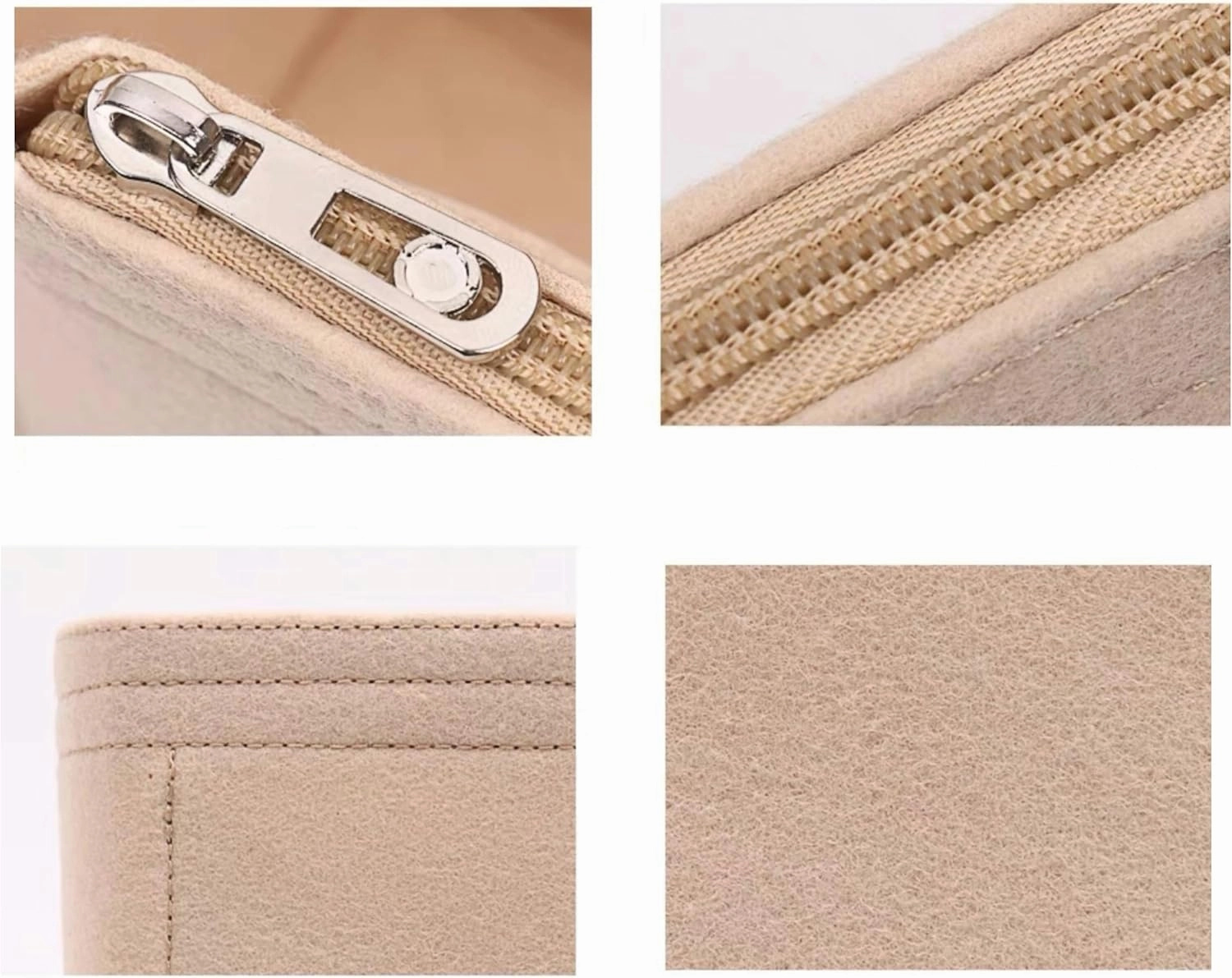 Xoppia Bag Organizer compatible with Tods Bag in Leather Mini. Felt Insert Liner for Women Handbag. (Beige, Style A: Exposure)