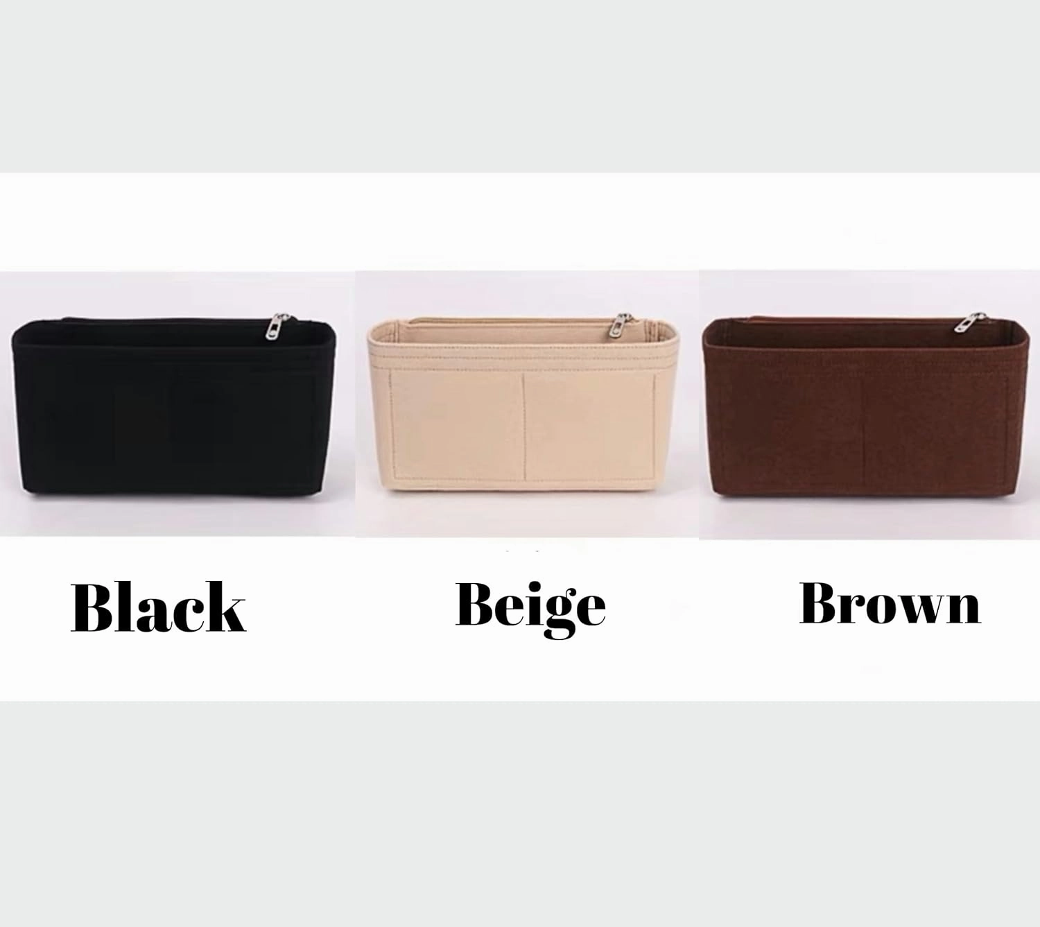 Xoppia Bag Organizer compatible with Tods Bag in Leather Mini. Felt Insert Liner for Women Handbag. (Beige, Style A: Exposure)