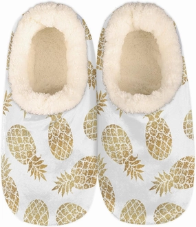 Yellow Pineapple Slippers for Women Mens, Fruit Winter Warm Soft Coral Fleece Fuzzy House Slippers Socks Lightweight Portable Comfortable for Indoor Outdoor Bedroom Non-Slip