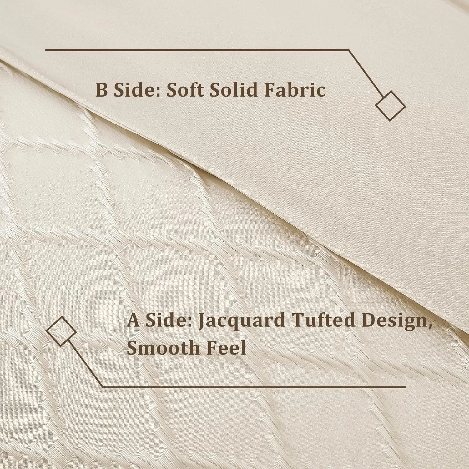 Yiran Beige Comforter Set Queen Size, Jacquard Tufted 7 Piece Bed in a Bag Queen, Textured Soft Microfiber Geometric Pattern Complete Bedding Set with Sheets for All Season