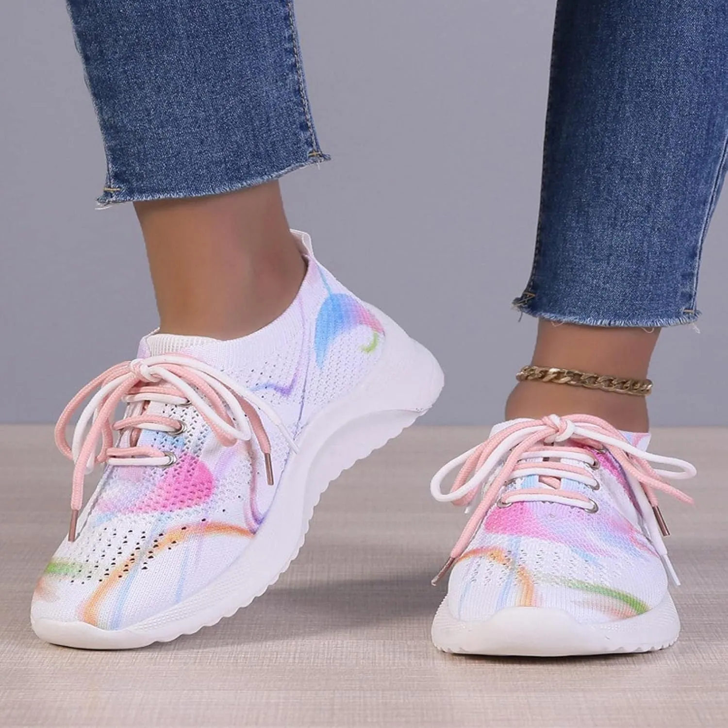 ZBYY Womens Walking Tennis Shoes Breathable Slip On Casual Sneakers for Gym Mesh Workout Fitness Running Sports Shoes