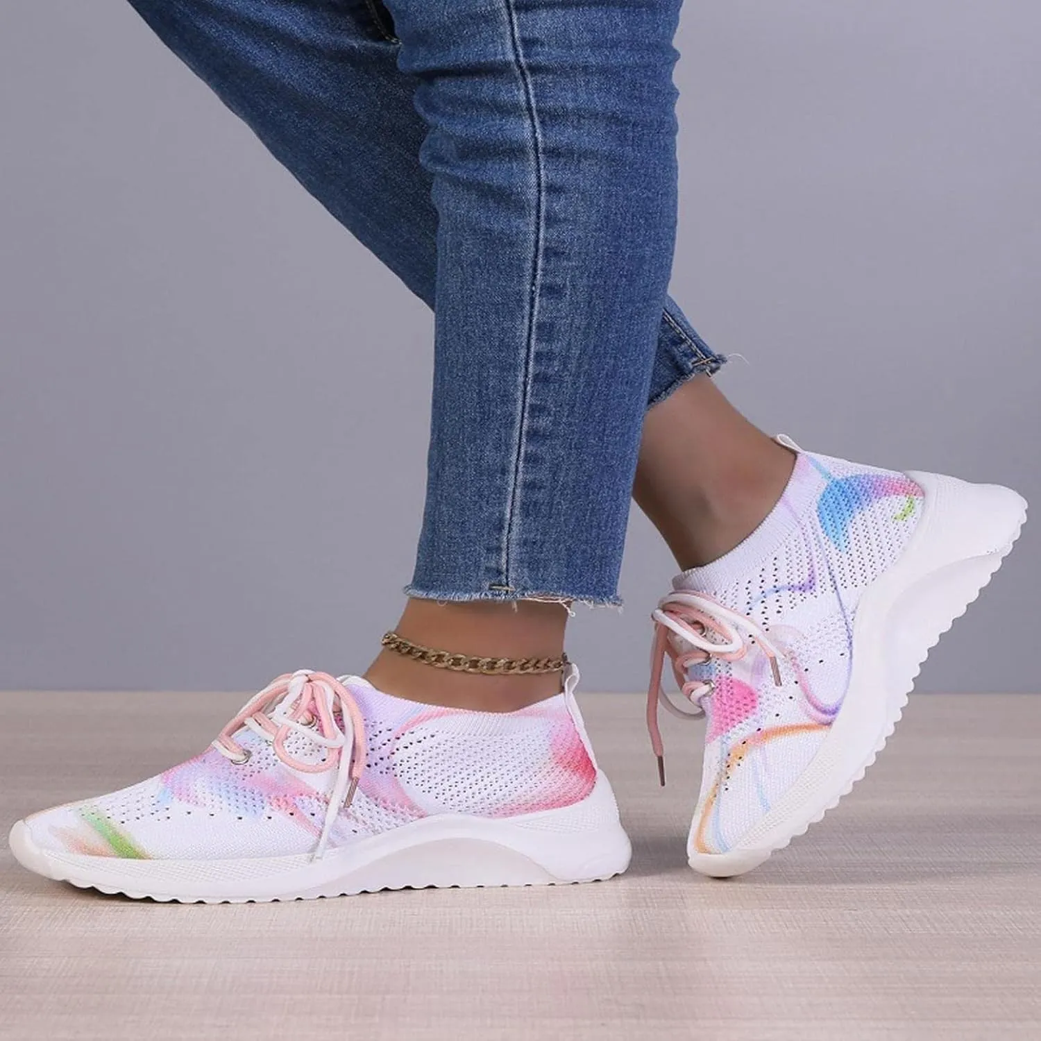 ZBYY Womens Walking Tennis Shoes Breathable Slip On Casual Sneakers for Gym Mesh Workout Fitness Running Sports Shoes