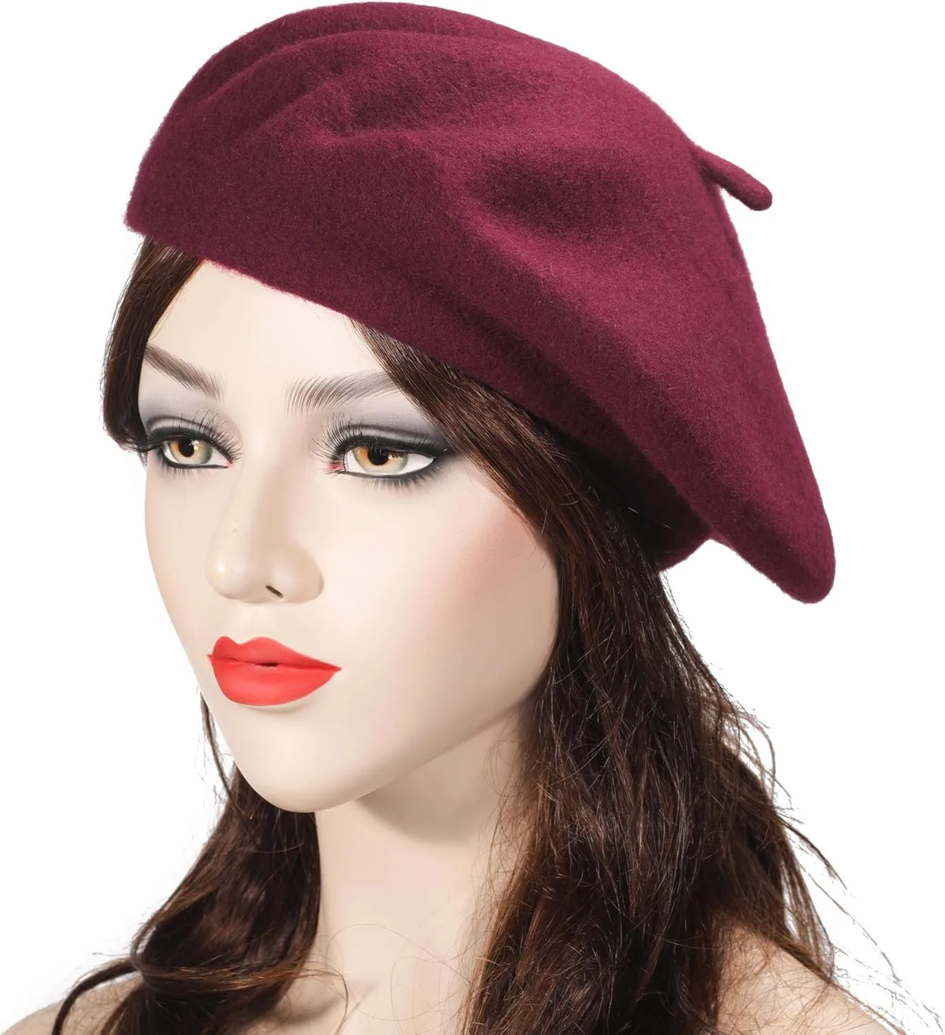 ZLYC Wool French Beret Hat Solid Color Beret Cap for Women Girls