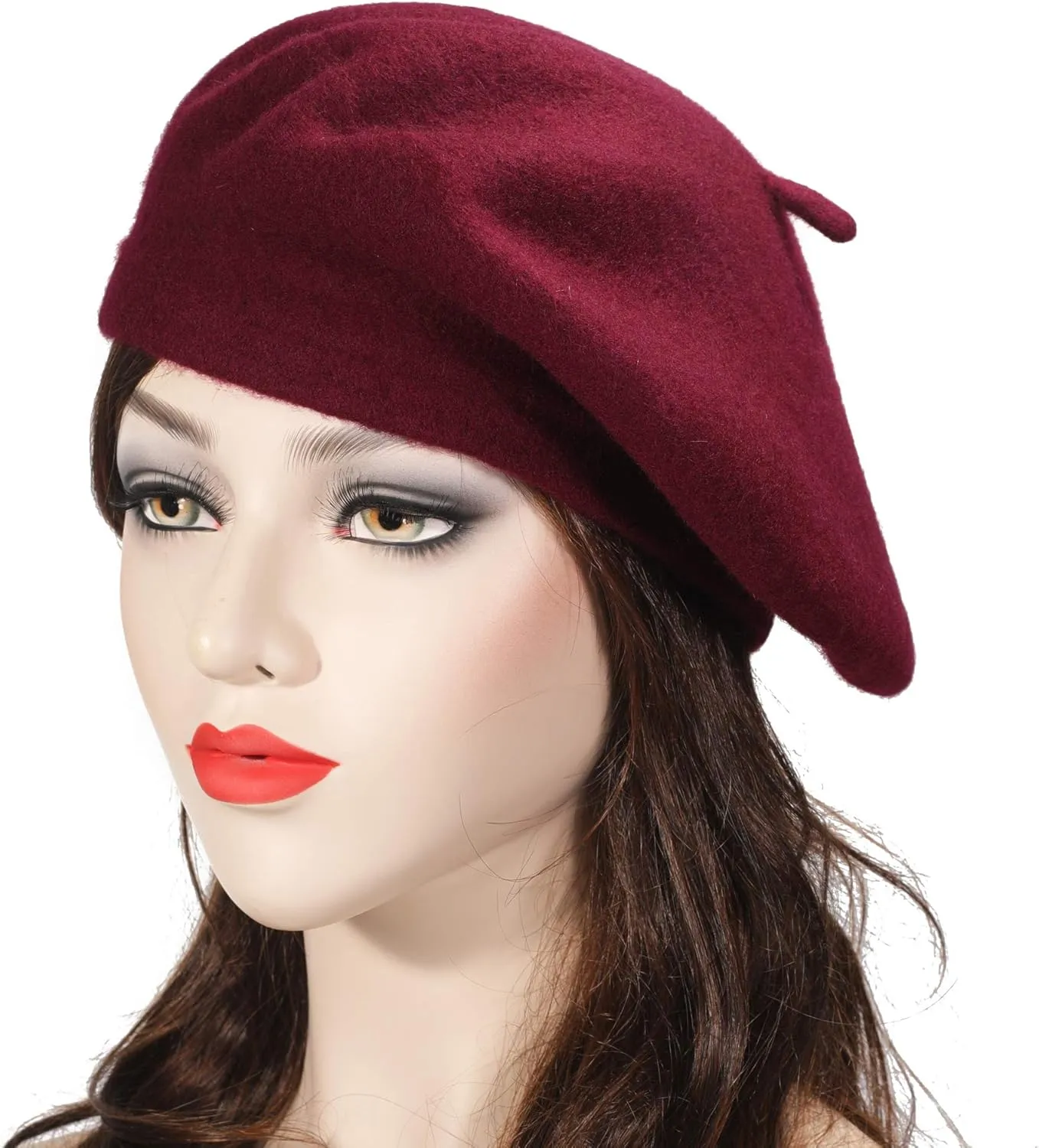ZLYC Wool French Beret Hat Solid Color Beret Cap for Women Girls
