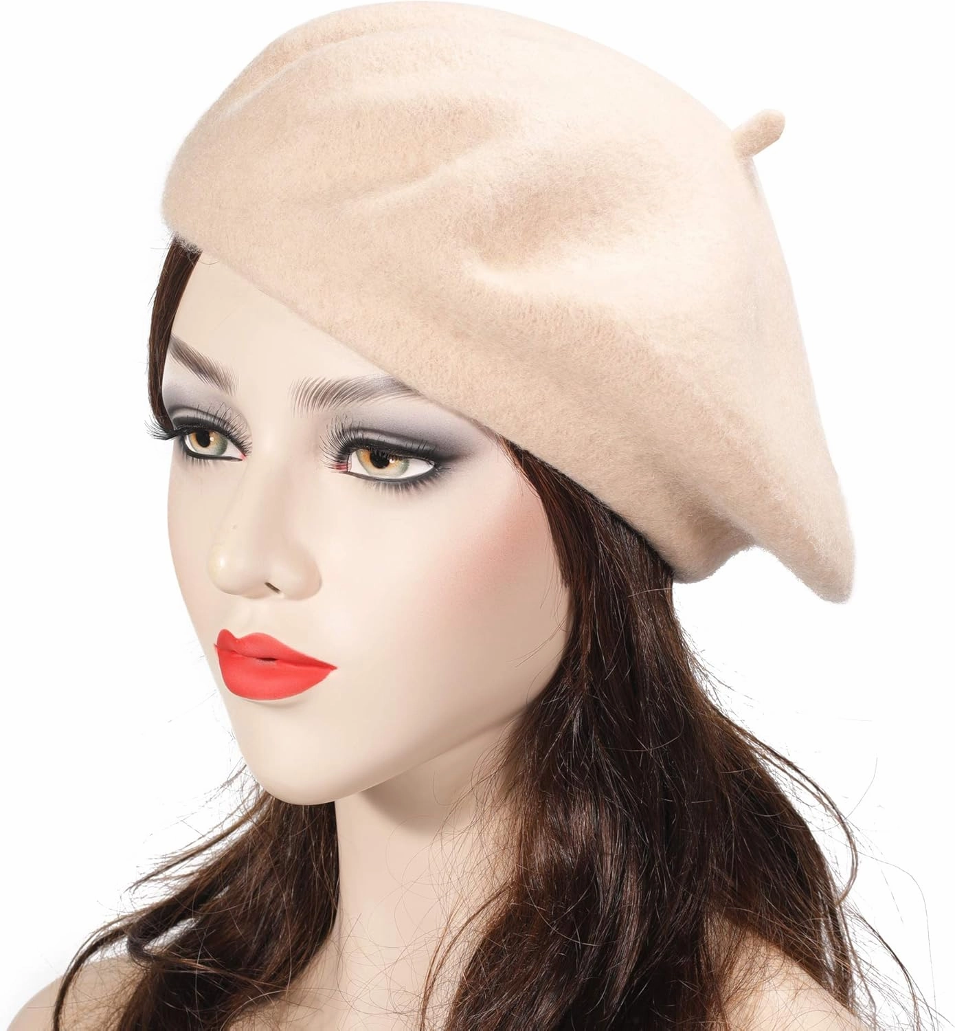 ZLYC Wool French Beret Hat Solid Color Beret Cap for Women Girls
