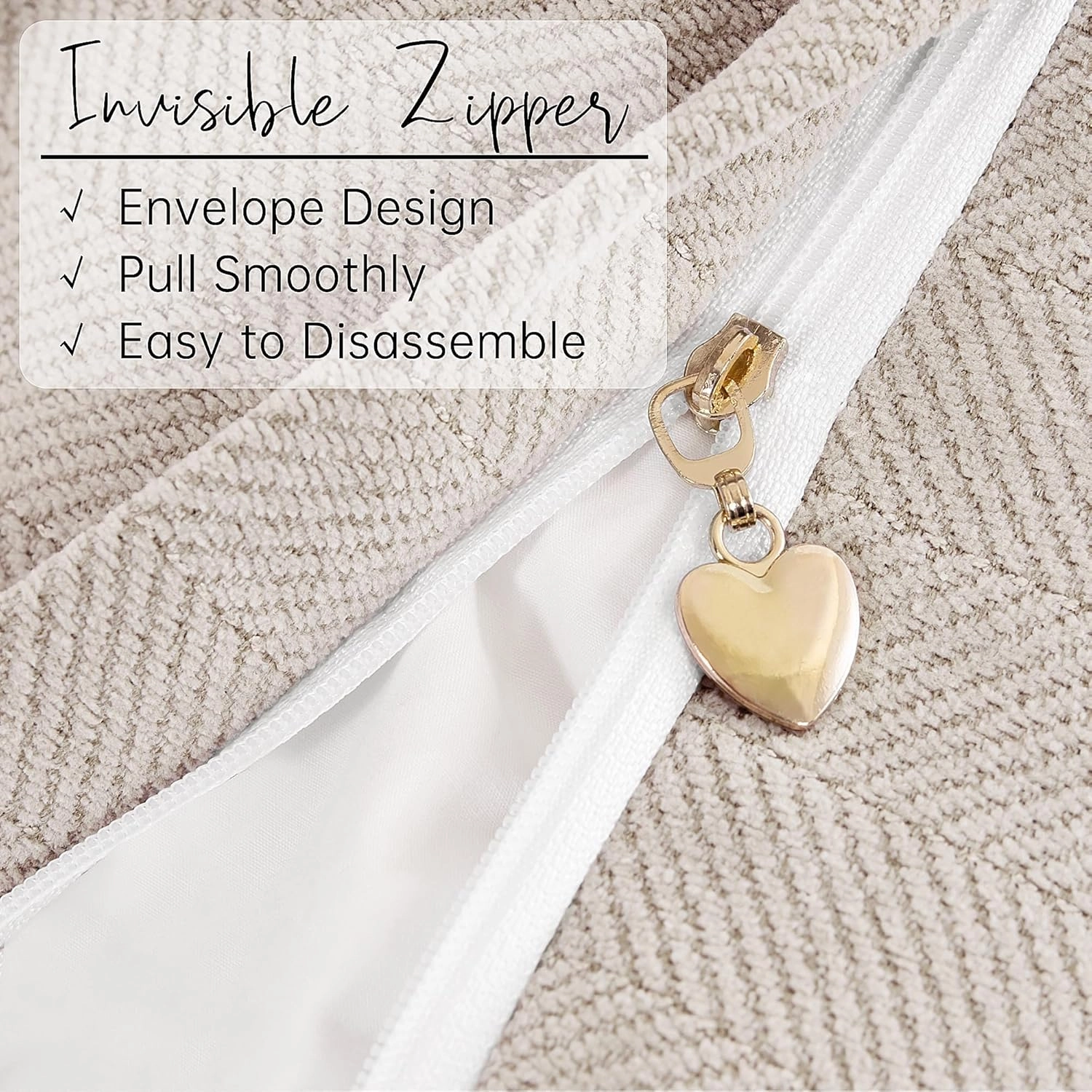 ZWJD Beige Pillow Covers 18x18 Inch Set of 2 Chenille Throw Pillow Covers with Elegant Design Soft and Luxurious Decorative Throw Pillows for Couch, Bed, and Home Decor(Beige)
